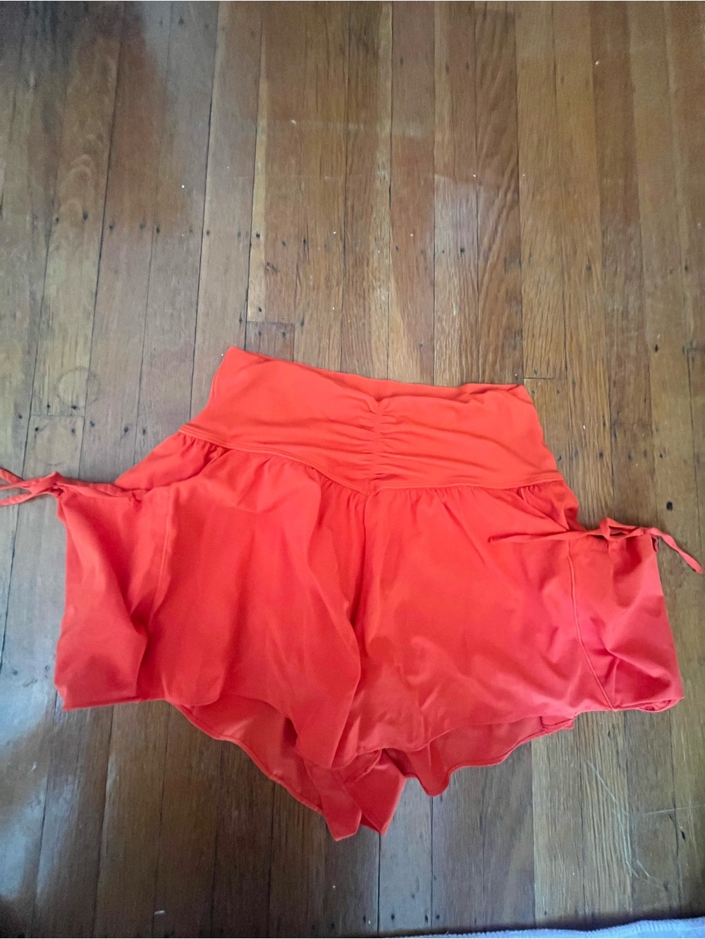 aerie Offline Bright Orange High-Rise Flowy Athletic Shorts